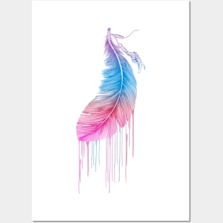 Rainbow Feather Posters and Art